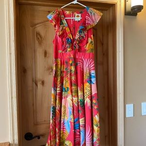 EUC FARM Rio Tropical Jungle Midi Dress Small